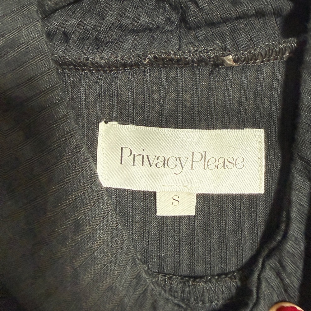Privacy Please Black Cold Shoulder Mock Neck Long Sleeve Top | Size S - Picture 10 of 12